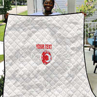 Custom Tunisia Football Quilt 2026 Eagles of Carthage White Grunge - Wonder Print Shop