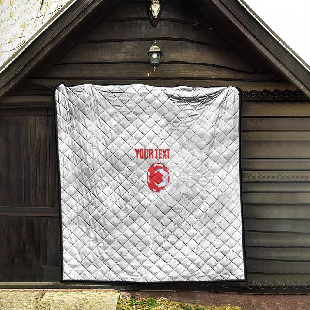 Custom Tunisia Football Quilt 2026 Eagles of Carthage White Grunge - Wonder Print Shop