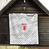 Custom Tunisia Football Quilt 2026 Eagles of Carthage White Grunge - Wonder Print Shop