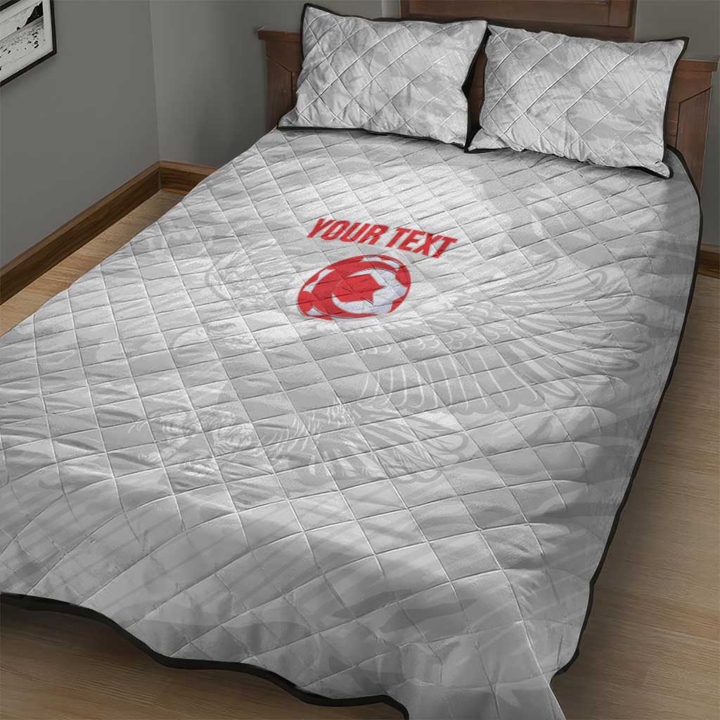 Custom Tunisia Football Quilt Bed Set 2026 Eagles of Carthage White Grunge - Wonder Print Shop