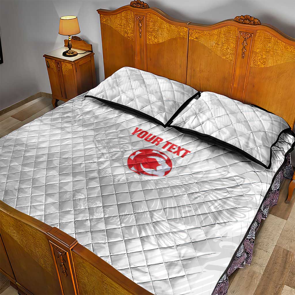 Custom Tunisia Football Quilt Bed Set 2026 Eagles of Carthage White Grunge - Wonder Print Shop
