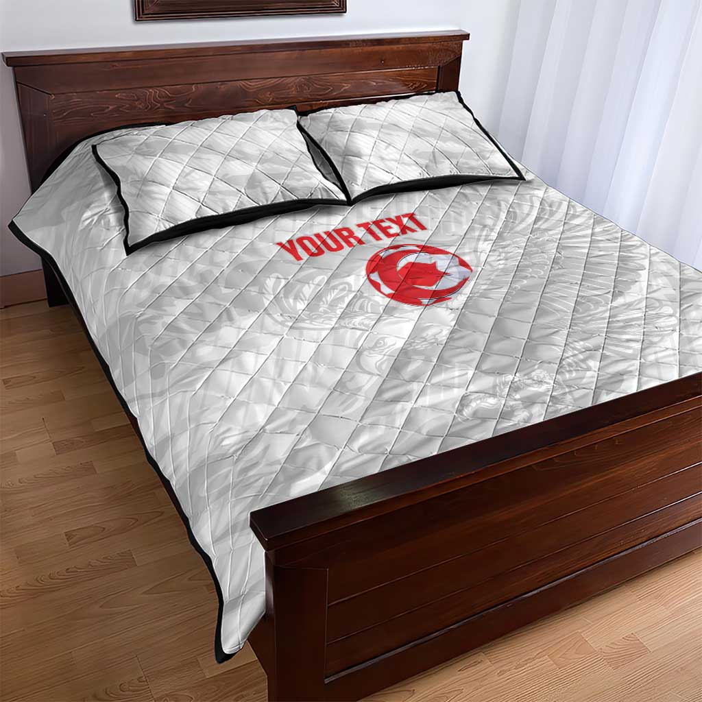 Custom Tunisia Football Quilt Bed Set 2026 Eagles of Carthage White Grunge - Wonder Print Shop