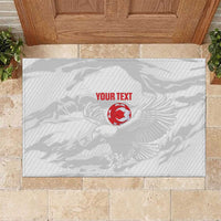 Custom Tunisia Football Rubber Doormat 2026 Eagles of Carthage White Grunge - Wonder Print Shop