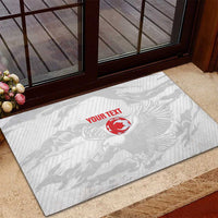 Custom Tunisia Football Rubber Doormat 2026 Eagles of Carthage White Grunge - Wonder Print Shop