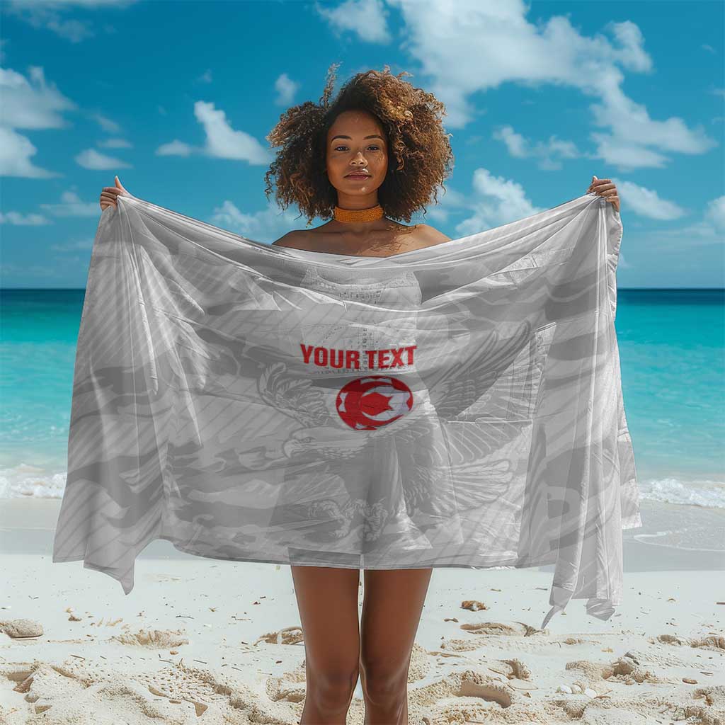 Custom Tunisia Football Sarong 2026 Eagles of Carthage White Grunge - Wonder Print Shop