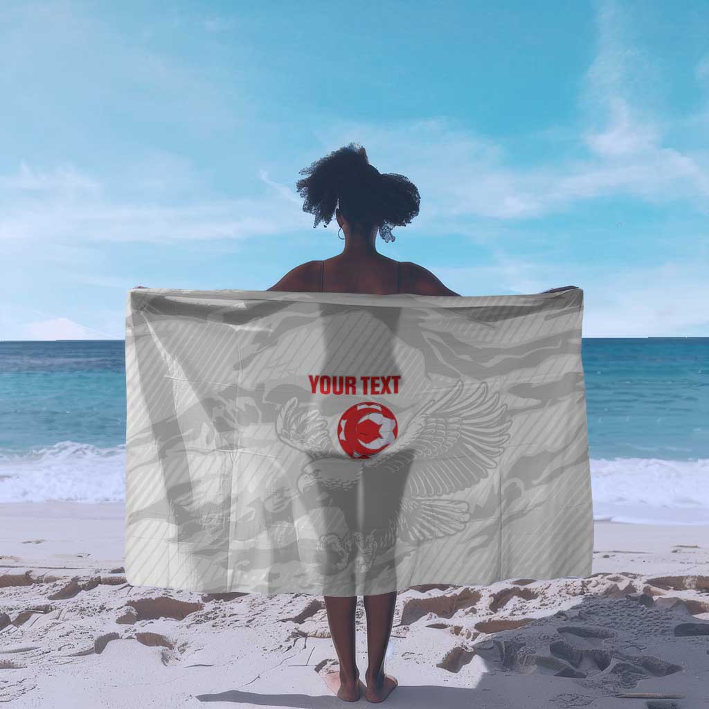 Custom Tunisia Football Sarong 2026 Eagles of Carthage White Grunge - Wonder Print Shop