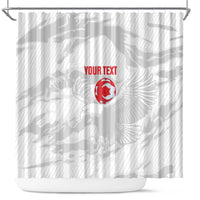 Custom Tunisia Football Shower Curtain 2026 Eagles of Carthage White Grunge - Wonder Print Shop