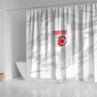 Custom Tunisia Football Shower Curtain 2026 Eagles of Carthage White Grunge - Wonder Print Shop