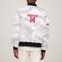 Custom Tunisia Football Sleeve Zip Bomber Jacket 2026 Eagles of Carthage White Grunge - Wonder Print Shop