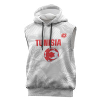 Custom Tunisia Football Sleeveless Hoodie 2026 Eagles of Carthage White Grunge - Wonder Print Shop