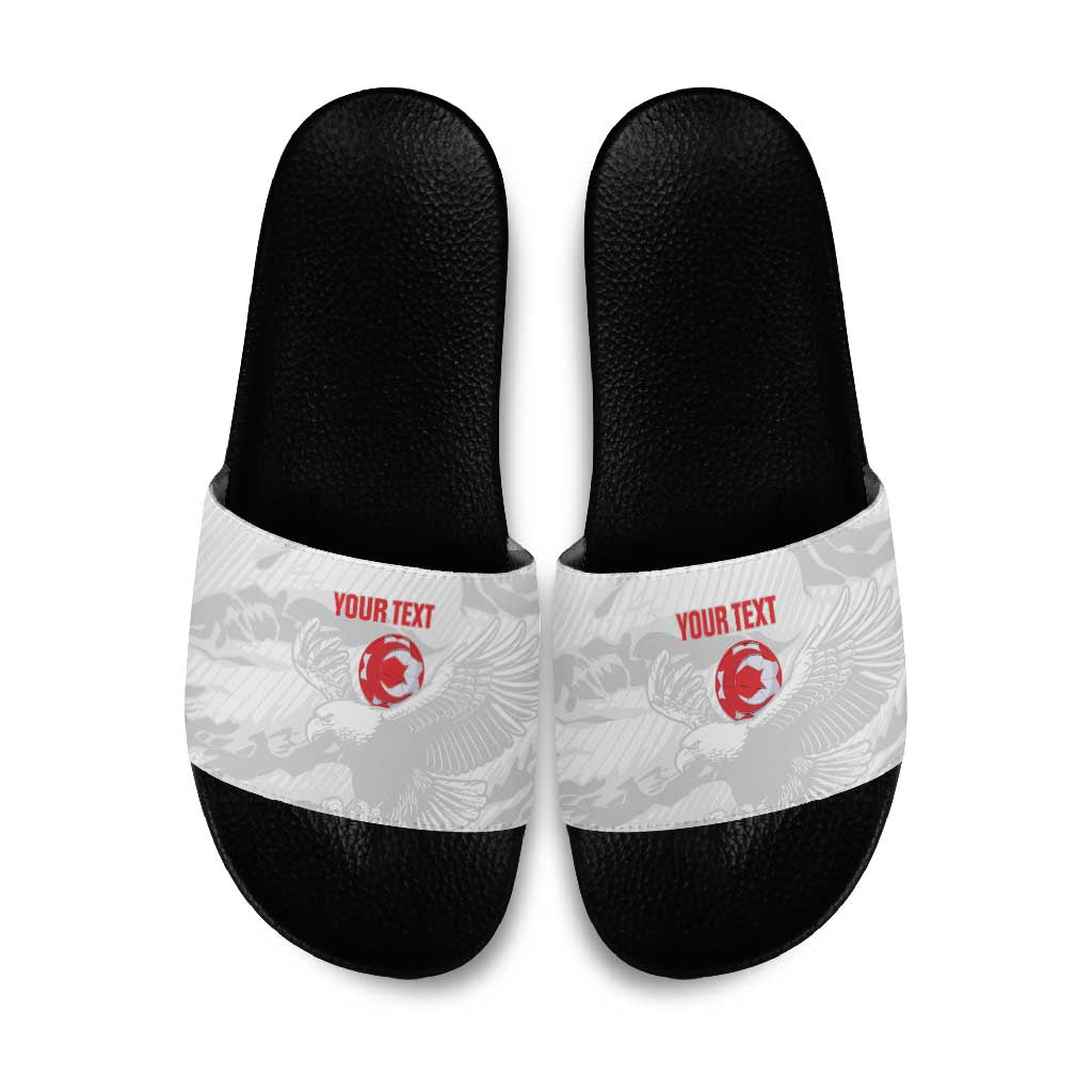 Custom Tunisia Football Slide Sandals 2026 Eagles of Carthage White Grunge - Wonder Print Shop