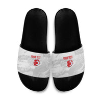 Custom Tunisia Football Slide Sandals 2026 Eagles of Carthage White Grunge - Wonder Print Shop