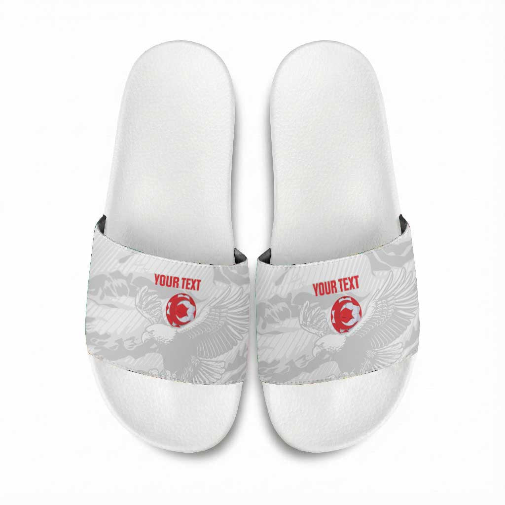 Custom Tunisia Football Slide Sandals 2026 Eagles of Carthage White Grunge - Wonder Print Shop