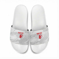 Custom Tunisia Football Slide Sandals 2026 Eagles of Carthage White Grunge - Wonder Print Shop