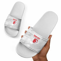 Custom Tunisia Football Slide Sandals 2026 Eagles of Carthage White Grunge - Wonder Print Shop