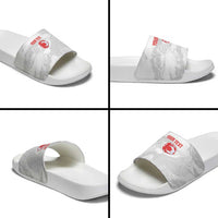 Custom Tunisia Football Slide Sandals 2026 Eagles of Carthage White Grunge - Wonder Print Shop