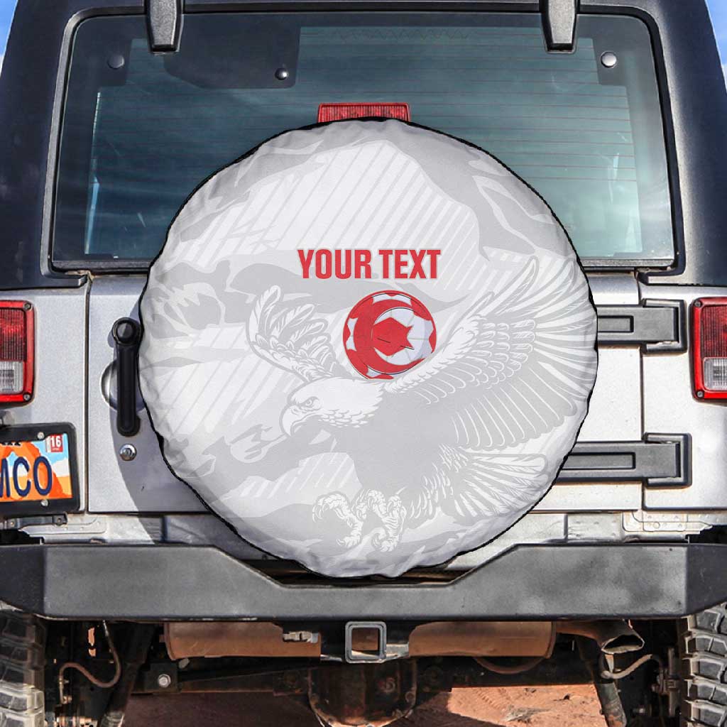 Custom Tunisia Football Spare Tire Cover 2026 Eagles of Carthage White Grunge - Wonder Print Shop