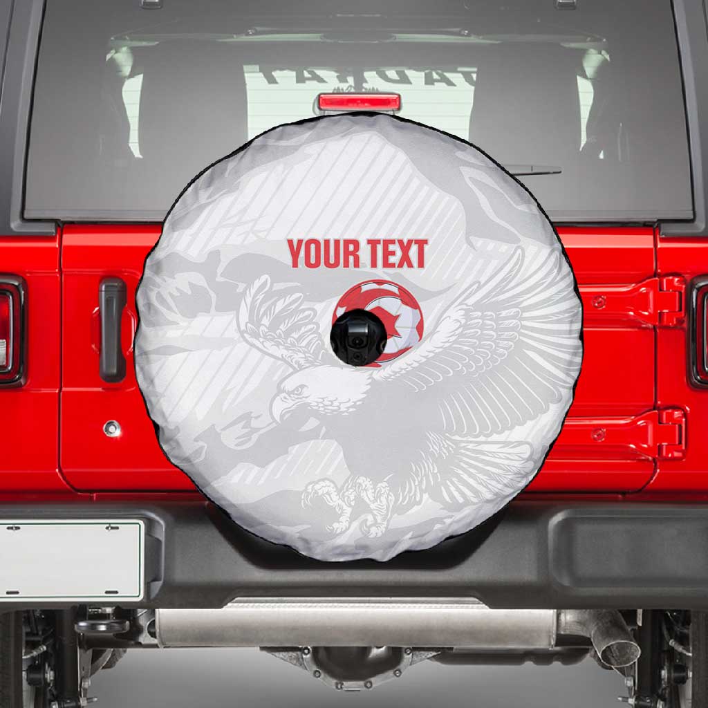 Custom Tunisia Football Spare Tire Cover 2026 Eagles of Carthage White Grunge - Wonder Print Shop