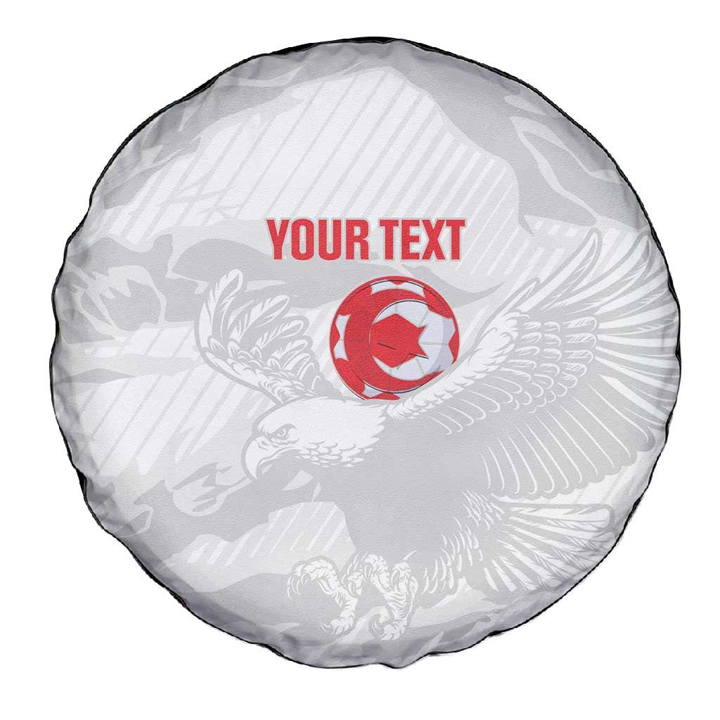 Custom Tunisia Football Spare Tire Cover 2026 Eagles of Carthage White Grunge - Wonder Print Shop