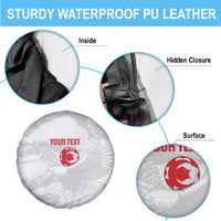 Custom Tunisia Football Spare Tire Cover 2026 Eagles of Carthage White Grunge - Wonder Print Shop