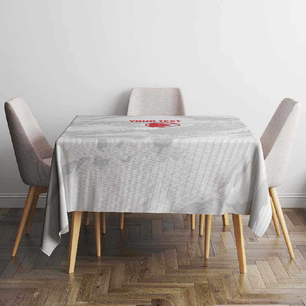 Custom Tunisia Football Tablecloth 2026 Eagles of Carthage White Grunge - Wonder Print Shop