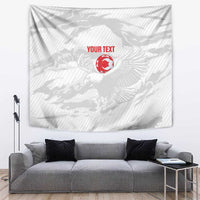 Custom Tunisia Football Tapestry 2026 Eagles of Carthage White Grunge - Wonder Print Shop