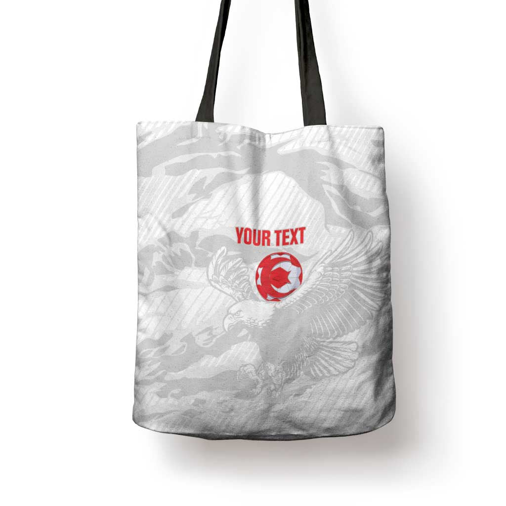 Custom Tunisia Football Tote Bag 2026 Eagles of Carthage White Grunge - Wonder Print Shop