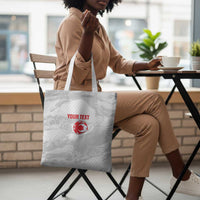 Custom Tunisia Football Tote Bag 2026 Eagles of Carthage White Grunge - Wonder Print Shop