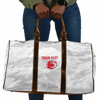 Custom Tunisia Football Travel Bag 2026 Eagles of Carthage White Grunge - Wonder Print Shop