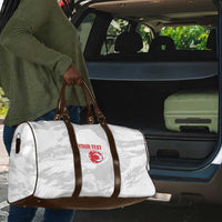 Custom Tunisia Football Travel Bag 2026 Eagles of Carthage White Grunge - Wonder Print Shop