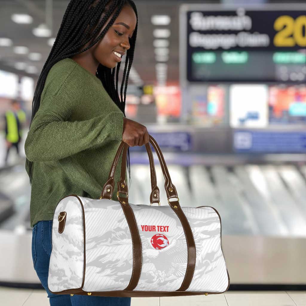 Custom Tunisia Football Travel Bag 2026 Eagles of Carthage White Grunge - Wonder Print Shop