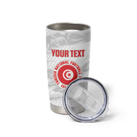 Custom Tunisia Football Tumbler Cup 2026 Eagles of Carthage White Grunge - Wonder Print Shop