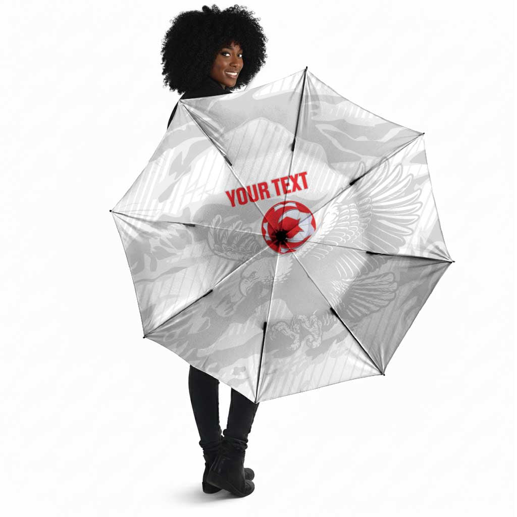 Custom Tunisia Football Umbrella 2026 Eagles of Carthage White Grunge - Wonder Print Shop