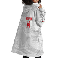 Custom Tunisia Football Wearable Blanket Hoodie 2026 Eagles of Carthage White Grunge - Wonder Print Shop