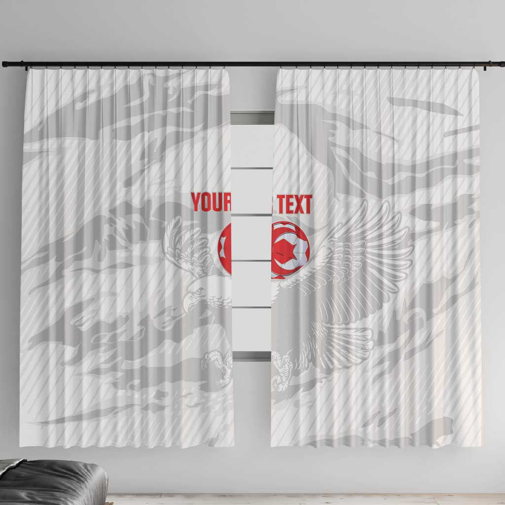 Custom Tunisia Football Window Curtain 2026 Eagles of Carthage White Grunge - Wonder Print Shop