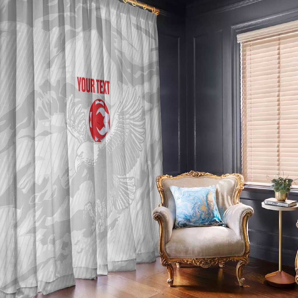 Custom Tunisia Football Window Curtain 2026 Eagles of Carthage White Grunge - Wonder Print Shop