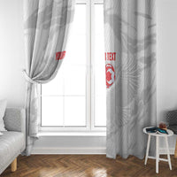 Custom Tunisia Football Window Curtain 2026 Eagles of Carthage White Grunge - Wonder Print Shop