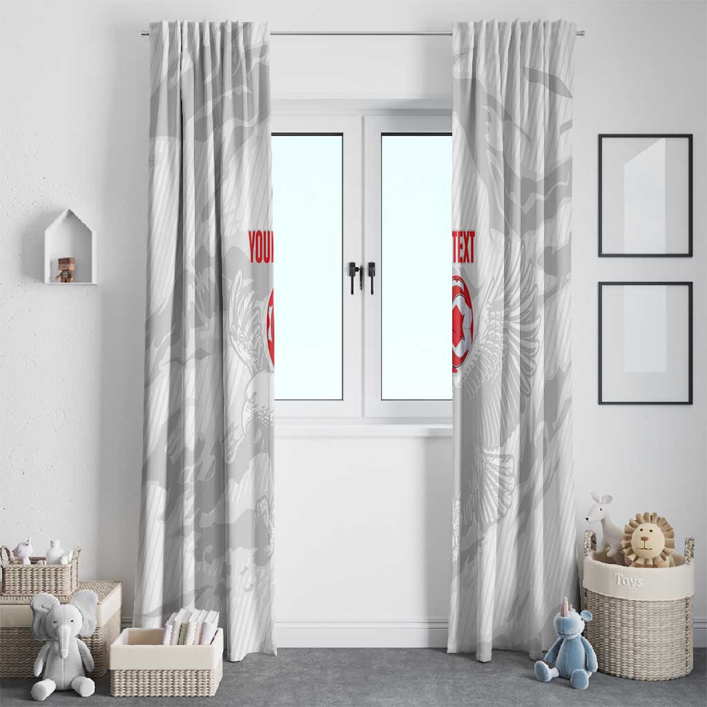 Custom Tunisia Football Window Curtain 2026 Eagles of Carthage White Grunge - Wonder Print Shop