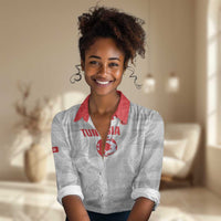 Custom Tunisia Football Women Casual Shirt 2026 Eagles of Carthage White Grunge - Wonder Print Shop