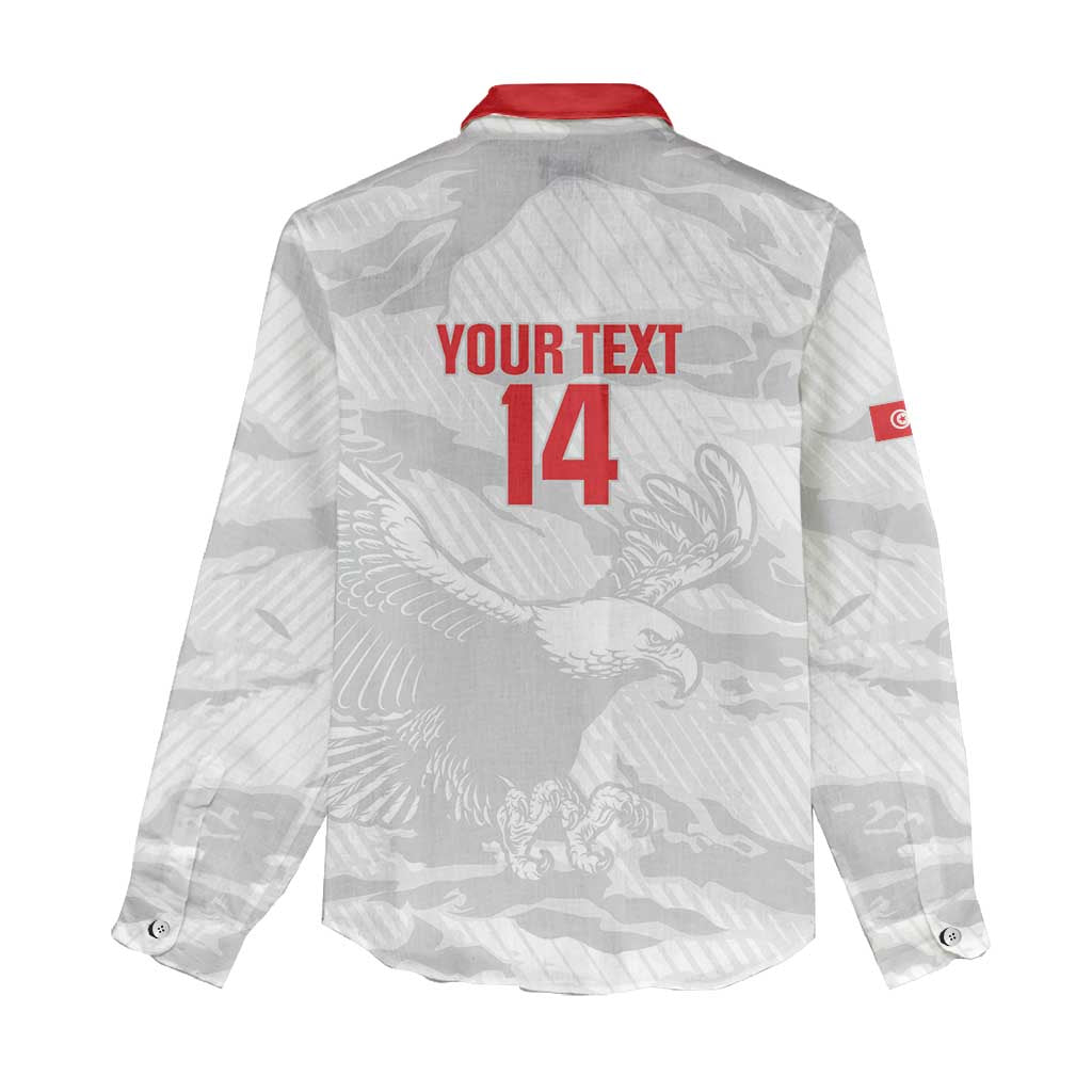 Custom Tunisia Football Women Casual Shirt 2026 Eagles of Carthage White Grunge - Wonder Print Shop