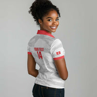 Custom Tunisia Football Women Polo Shirt 2026 Eagles of Carthage White Grunge LT14
