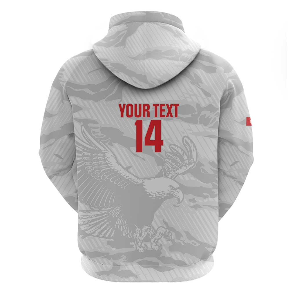 Custom Tunisia Football Zip Hoodie 2026 Eagles of Carthage White Grunge - Wonder Print Shop