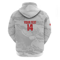 Custom Tunisia Football Zip Hoodie 2026 Eagles of Carthage White Grunge - Wonder Print Shop