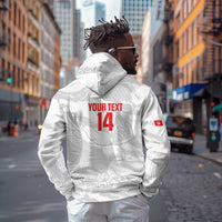 Custom Tunisia Football Zip Hoodie 2026 Eagles of Carthage White Grunge - Wonder Print Shop