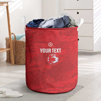 Custom Tunisia Football Laundry Basket 2026 Eagles of Carthage Red Grunge - Wonder Print Shop