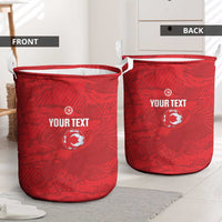 Custom Tunisia Football Laundry Basket 2026 Eagles of Carthage Red Grunge - Wonder Print Shop