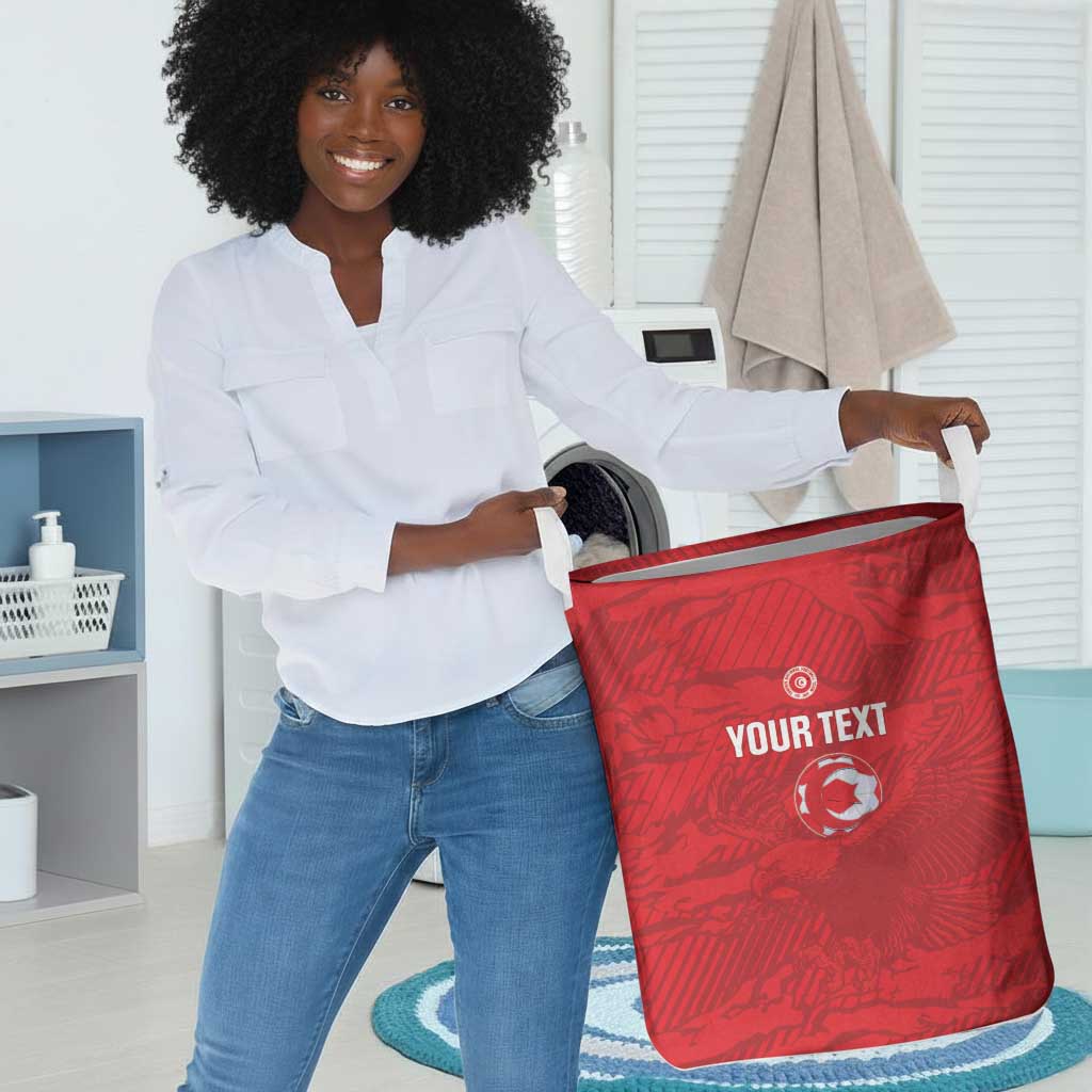 Custom Tunisia Football Laundry Basket 2026 Eagles of Carthage Red Grunge - Wonder Print Shop