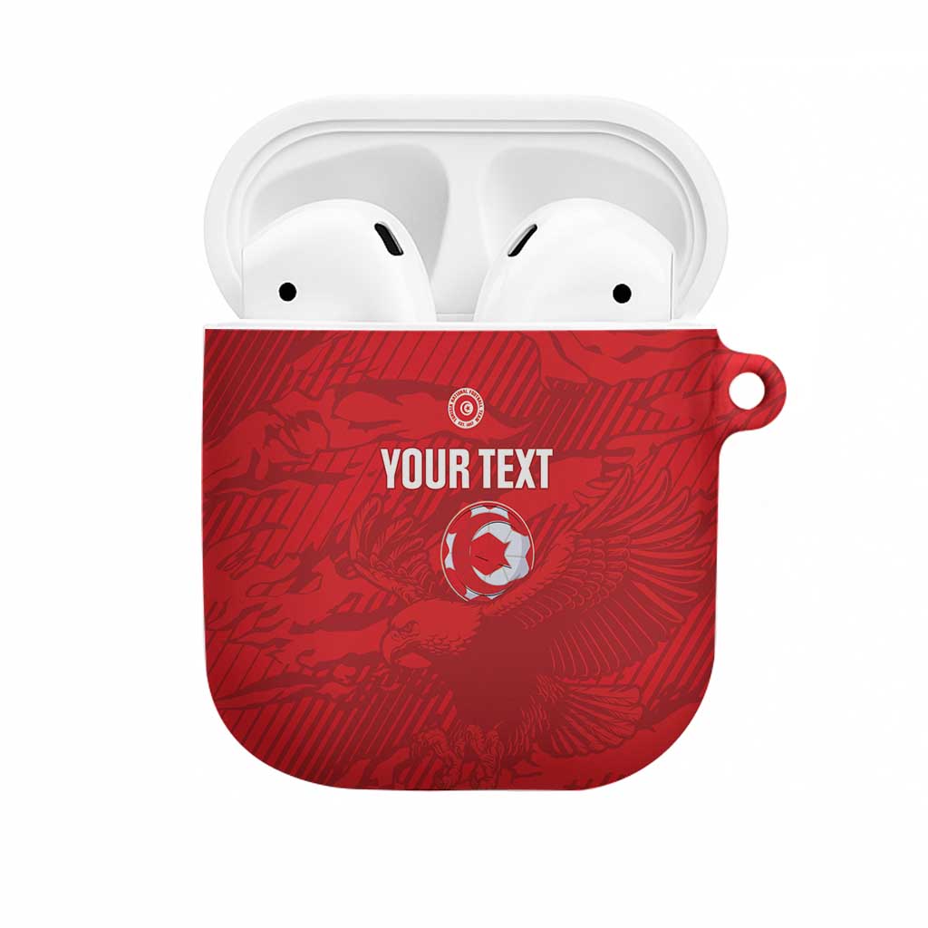 Custom Tunisia Football AirPods Case 2026 Eagles of Carthage Red Grunge - Wonder Print Shop