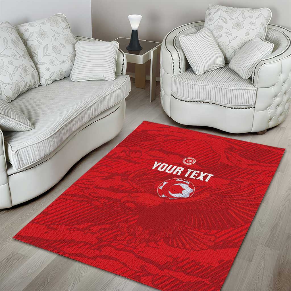 Custom Tunisia Football Area Rug 2026 Eagles of Carthage Red Grunge - Wonder Print Shop