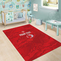 Custom Tunisia Football Area Rug 2026 Eagles of Carthage Red Grunge - Wonder Print Shop